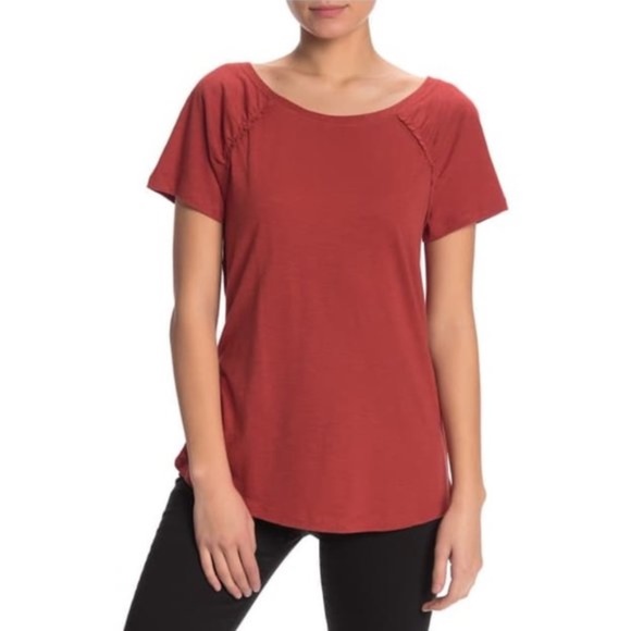SUSINA Ruffle Trim Short Sleeve T-Shirt - Picture 1 of 7